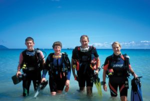 Family Diving together